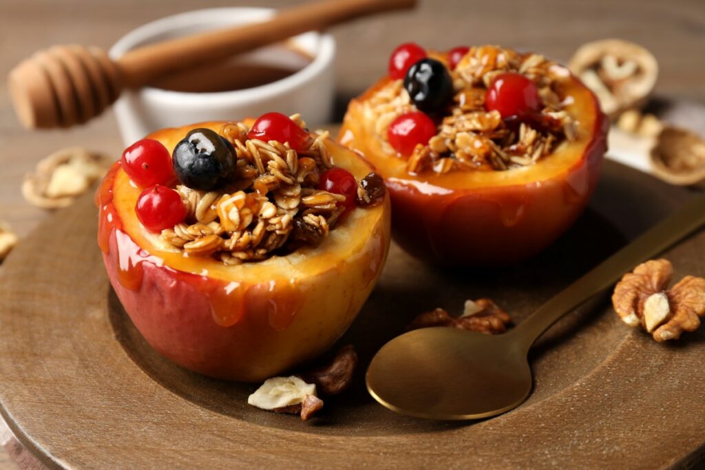 Concept Tasty Food With Baked Apples Close Up 1 1024x683